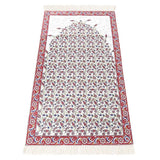 Lux Red Prayer Mat , Kutahya Flowers, Wedding Gift, Anniversary Gift, Prayer Rug, Dowries Janamaz