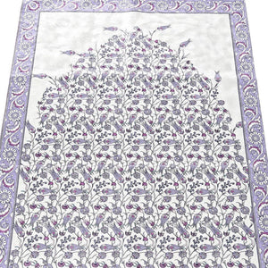 Lux Lilac Prayer Mat , Kutahya Flowers, Wedding Gift, Anniversary Gift, Prayer Rug, Dowries Janamaz