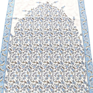 Lux Blue Prayer Mat , Kutahya Flowers, Wedding Gift, Anniversary Gift, Prayer Rug, Dowries Janamaz
