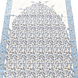Lux Blue Prayer Mat , Kutahya Flowers, Wedding Gift, Anniversary Gift, Prayer Rug, Dowries Janamaz