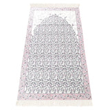 Lux Pink Prayer Mat , Kutahya Flowers, Wedding Gift, Anniversary Gift, Prayer Rug, Dowries Janamaz