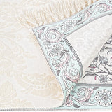 Lux Turquoise Prayer Mat , Kutahya Flowers, Wedding Gift, Anniversary Gift, Prayer Rug, Dowries Janamaz