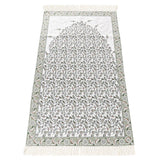 Lux Green Prayer Mat , Kutahya Flowers, Wedding Gift, Anniversary Gift, Prayer Rug, Dowries Janamaz