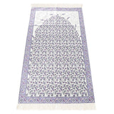Lux Lilac Prayer Mat , Kutahya Flowers, Wedding Gift, Anniversary Gift, Prayer Rug, Dowries Janamaz
