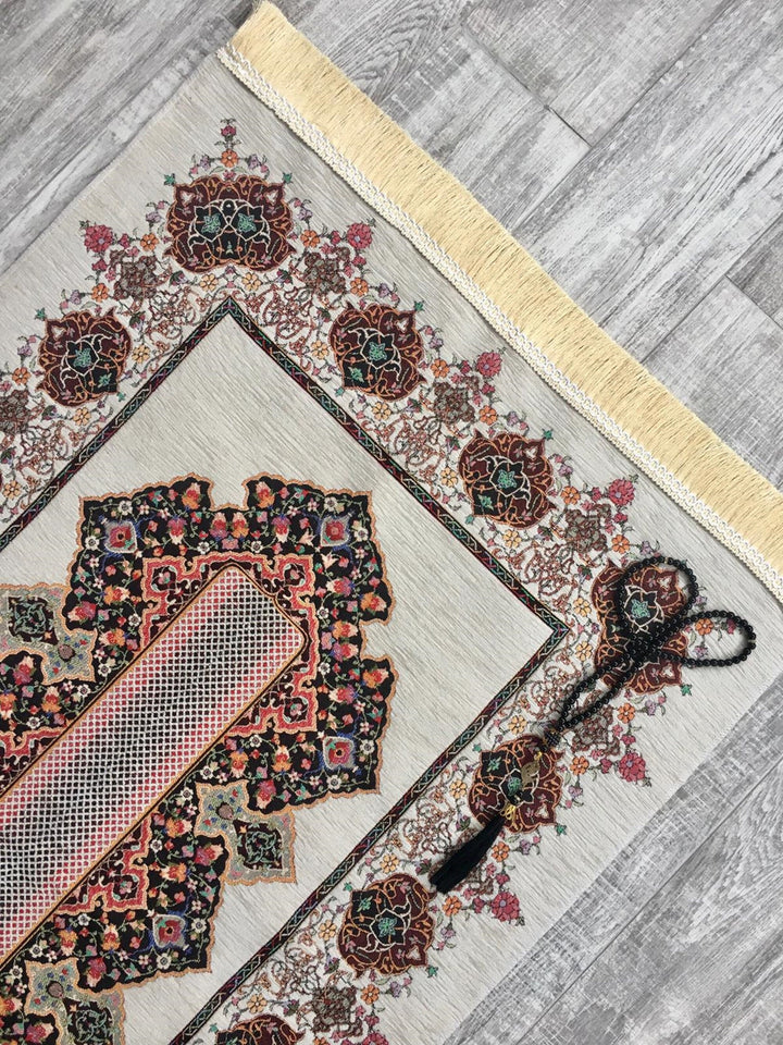 Prayer Mat | Ultra Lux Chenille Prayer Rug | Woven Sajdah | Musalla | Janamaz | Unique Islamic Gift | Symmetric Elegancy Prayer Mat