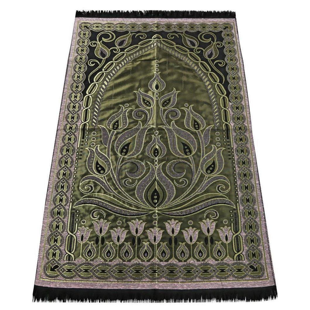 Pink Gold Taffeta Lightweighted Islamic Prayer Rug, Janamaz, Musallah, Sesallah, Sejadah, Carpet, Muslim Seccade, Islam Sajadah - islamicbazaar