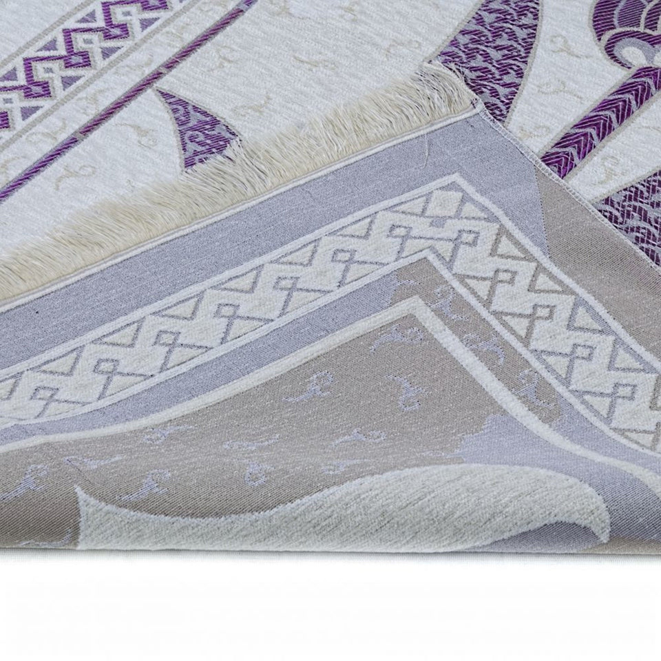 Purple Tulip Taffeta Lux Lightweighted Islamic Prayer Rug, Janamaz, Musallah, Sesallah, Sejadah, Carpet, Muslim Seccade, Islam Sajadah