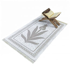 Mink Tulip Taffeta Lux Lightweighted Islamic Prayer Rug, Janamaz, Musallah, Sesallah, Sejadah, Carpet, Muslim Seccade, Islam Sajadah