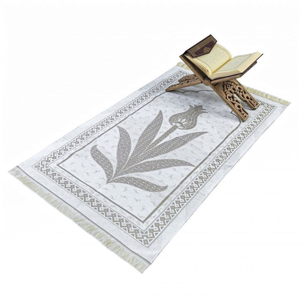Mink Tulip Taffeta Lux Lightweighted Islamic Prayer Rug, Janamaz, Musallah, Sesallah, Sejadah, Carpet, Muslim Seccade, Islam Sajadah