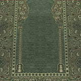 Green Aslisah Chenille Lightweighted Islamic Prayer Rug, Janamaz, Musallah, Sesallah, Sejadah, Carpet, Muslim Seccade, Islam Sajadah - islamicbazaar