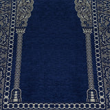 Blue Aslisah Chenille Lightweighted Islamic Prayer Rug, Janamaz, Musallah, Sesallah, Sejadah, Carpet, Muslim Seccade, Islam Sajadah - islamicbazaar