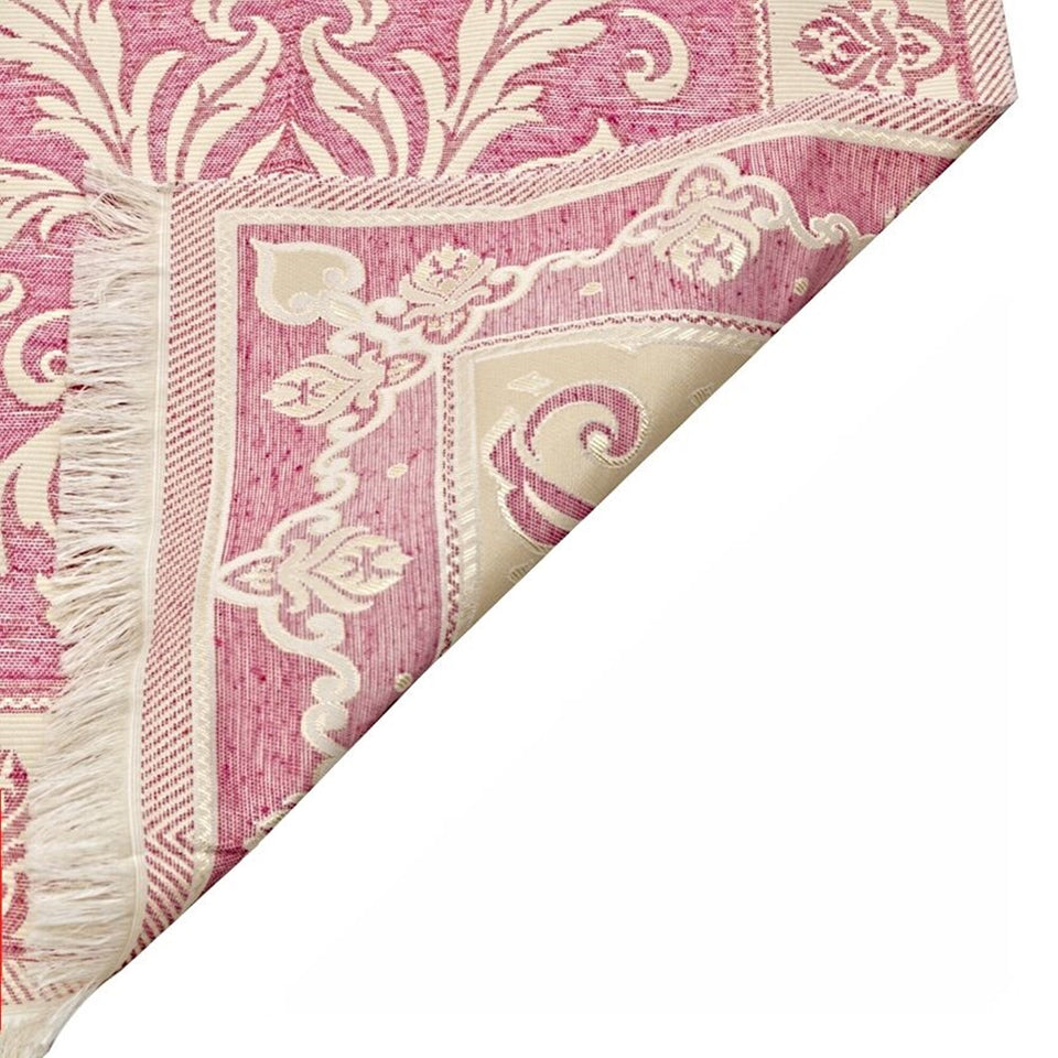 Pink Lux Cotton Taffeta Lightweighted Islamic Prayer Rug, Janamaz, Musallah, Sesallah, Sejadah, Carpet, Muslim Seccade, Islam Sajadah