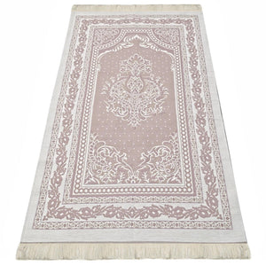 Lux Cotton Pink Prayer Mat , Dainty Gift, Wedding Gift, Anniversary Gift, Prayer Rug, Dowries Janamaz, Muslim Gifts - islamicbazaar
