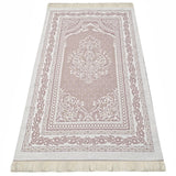Lux Cotton Pink Prayer Mat , Dainty Gift, Wedding Gift, Anniversary Gift, Prayer Rug, Dowries Janamaz, Muslim Gifts - islamicbazaar