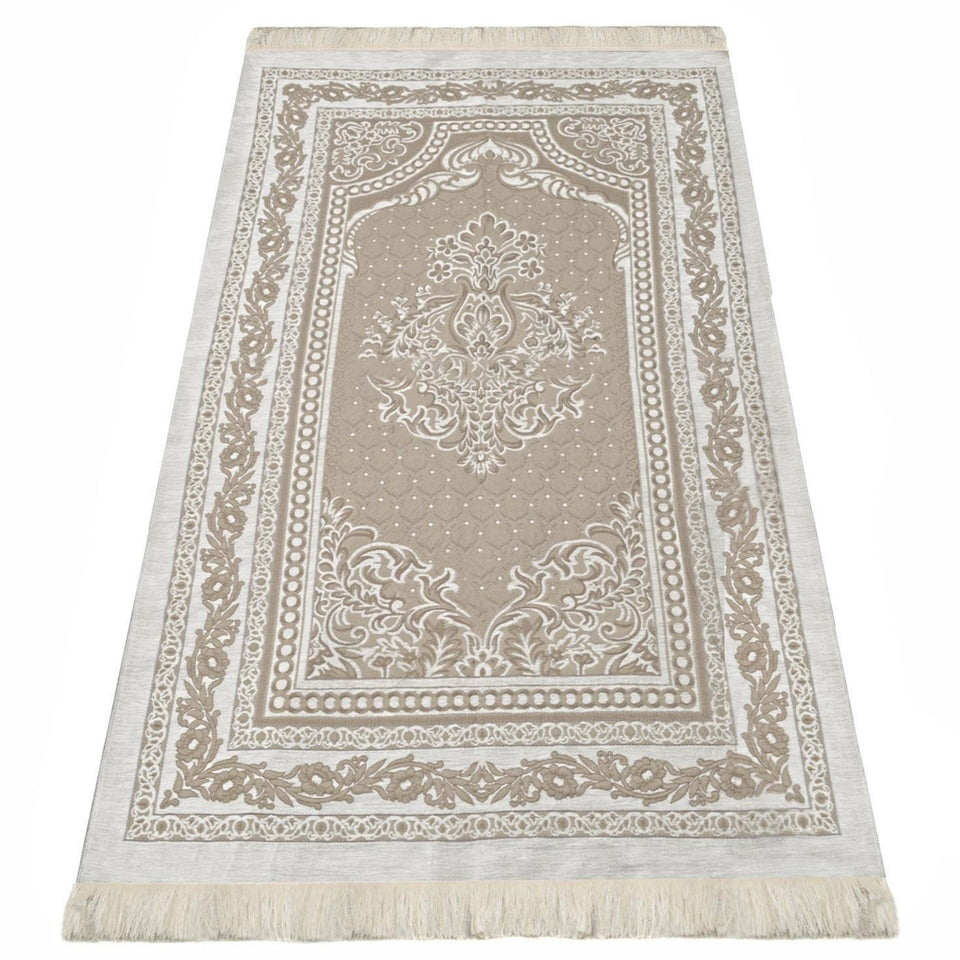 Lux Cotton Mink Prayer Mat , Dainty Gift, Wedding Gift, Anniversary Gift, Prayer Rug, Dowries Janamaz, Muslim Gifts