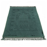 Lux Velvet Plush Green Prayer Mat | Turkish Prayer Mats | Carpet | Wedding Gift | Anniversary Gift | Prayer Rug | Dowries | Janamaz