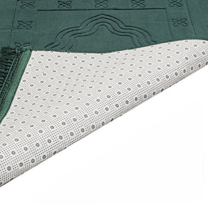 Lux Velvet Plush Green Prayer Mat | Turkish Prayer Mats | Carpet | Wedding Gift | Anniversary Gift | Prayer Rug | Dowries | Janamaz
