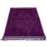 Lux Velvet Plush Purple Prayer Mat | Turkish Prayer Mats | Carpet | Wedding Gift | Anniversary Gift | Prayer Rug | Dowries | Janamaz