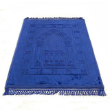 Lux Velvet Plush Blue Prayer Mat | Turkish Prayer Mats | Carpet | Wedding Gift | Anniversary Gift | Prayer Rug | Dowries | Janamaz