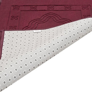 Lux Velvet Plush Burgundy Prayer Mat | Turkish Prayer Mats | Carpet | Wedding Gift | Anniversary Gift | Prayer Rug | Dowries | Janamaz