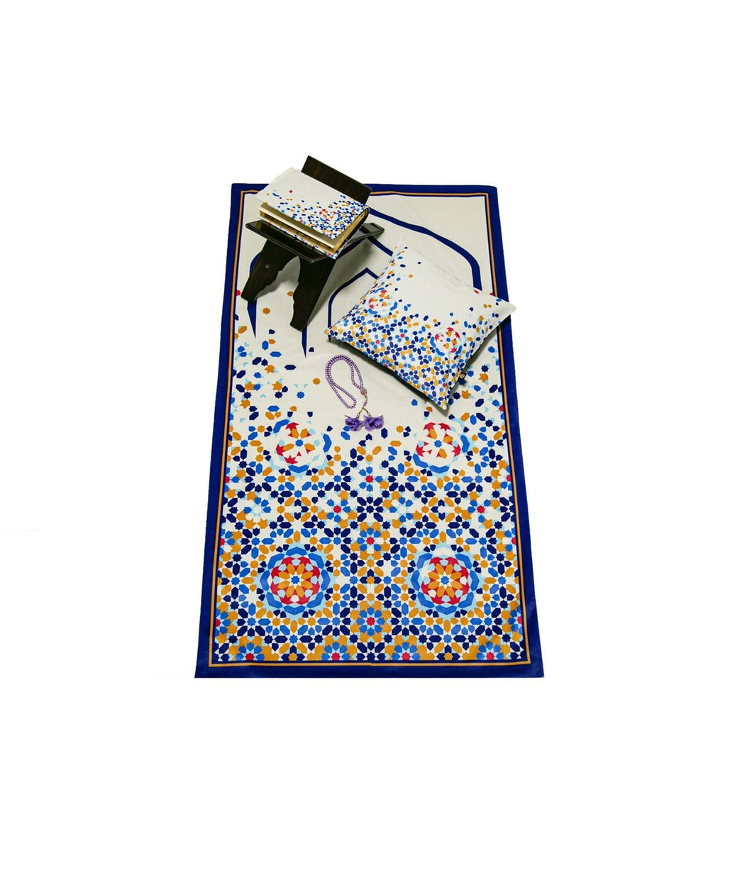 Colorful Delux Special Prayer Mat Set Gift | Quran | Sajadah | Pillowcase | Islamic Gift | Personalized Gift | Tasbeeh Sejadah Set