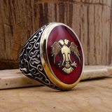 Seljuk Eagle Silver Bracelet and Ring Set, Handmade 925 Sterling Silver, Silver Jewelry for Men, Silver Bracelet, Gift for Him, Ramadan Gift