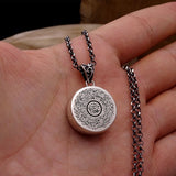 Double Sided Circle Medallion, Handmade 925 Sterling Silver Medallion,Silver Necklace, Silver Pendant , Embroidered Jewelry, Gift for Muslim