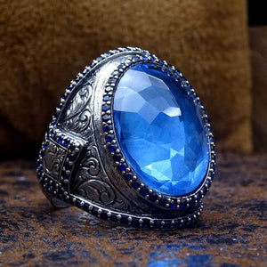Сребрен прстен од сафир Топаз, идеален подарок, подарок за накит, подарок за неа, сребрен прстен, подароци за невеста, подарок за невеста