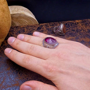 Anillo de plata con topacio rubí, regalo ideal, regalo de joyería, regalo para ella, anillo de plata esterlina, regalos de novia, regalo para novia, anillo de piedra de rubí