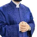 Blue Ajyad Fortress Mens Prayer Jubbah, Traditional Anatolian Thobe, Elegant Mens Wear Kurta, Muslim Mens Clothing Plain Disdash, Thawb