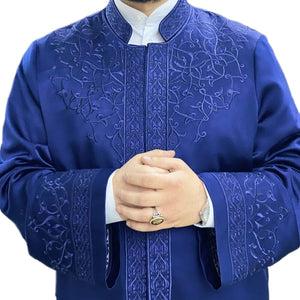 Blue Ajyad Fortress Mens Prayer Jubbah, Traditional Anatolian Thobe, Elegant Mens Wear Kurta, Muslim Mens Clothing Plain Disdash, Thawb