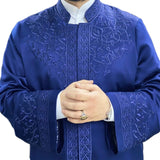 Blue Ajyad Fortress Mens Prayer Jubbah, Traditional Anatolian Thobe, Elegant Mens Wear Kurta, Muslim Mens Clothing Plain Disdash, Thawb