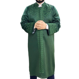 Green Ajyad Fortress Mens Prayer Jubbah, Prayer Robe, Traditional Anatolian Thobe, Elegant Mens Wear Kurta, Muslim Mens Clothing, Thawb