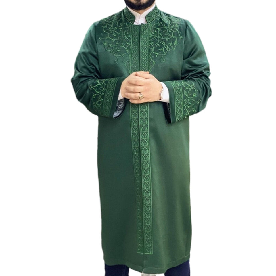 Green Ajyad Fortress Mens Prayer Jubbah, Prayer Robe, Traditional Anatolian Thobe, Elegant Mens Wear Kurta, Muslim Mens Clothing, Thawb