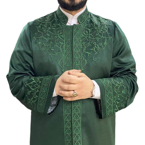 Green Ajyad Fortress Mens Prayer Jubbah, Prayer Robe, Traditional Anatolian Thobe, Elegant Mens Wear Kurta, Muslim Mens Clothing, Thawb