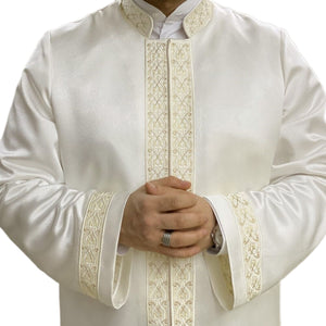 Cream Azeem Mens Prayer Jubbah, Prayer Robe, Traditional Anatolian Thobe, Elegant Mens Wear Kurta, Muslim Mens Clothing, Thawb