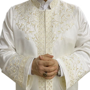 Cream Ecmel Mens Prayer Jubbah, Traditional Anatolian Thobe, Elegant Mens Wear Kurta, Muslim Mens Clothing Plain Disdash, Thawb - islamicbazaar