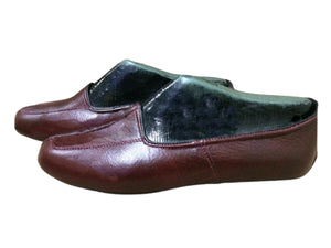Lux Genuine Leather Dark Brown Feet Warmer with Women Size | Winter Socks |Winter Shoes | Unisex House Slippers | Handmade Leather Socks - islamicbazaar