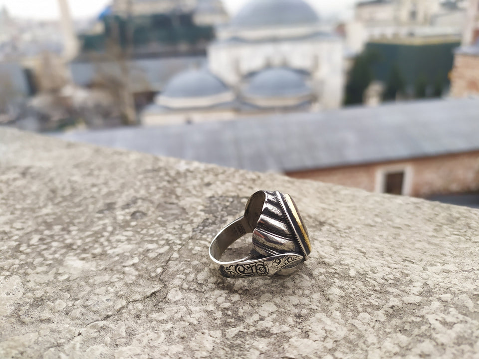 Conquest Ring 002, Ottoman Ring, Fatih Ring, 925 Sterling Silver Mens Ring, Sultan Mehmed Ring, Signet Ring, Sultans Collection Unique Ring