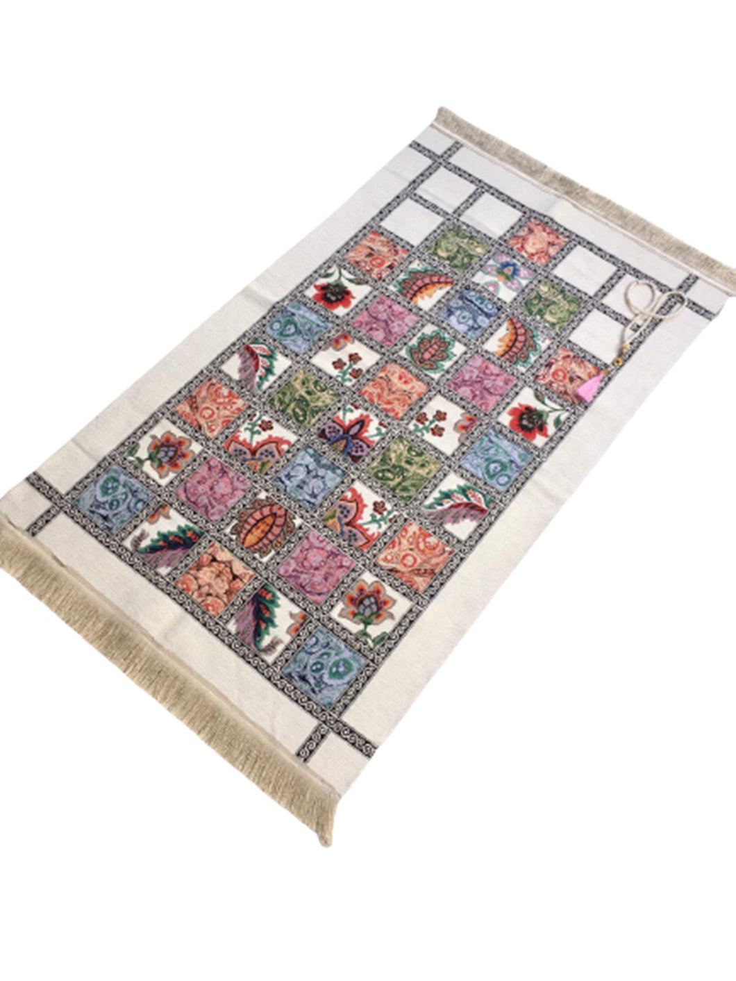 Prayer Mat | Ultra Lux Chenille Prayer Rug | Woven Sajdah | Musalla | Janamaz | Unique Islamic Gift | White Authentic Prayer Mat - islamicbazaar