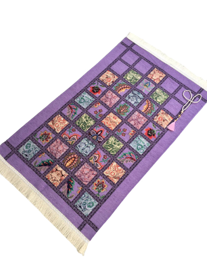Prayer Mat | Ultra Lux Chenille Prayer Rug | Woven Sajdah | Musalla | Janamaz | Unique Islamic Gift | Purple Authentic Prayer Mat - islamicbazaar