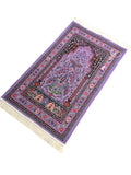 Little Flowers Prayer Mat, Purple Prayer Mat with Tasbeeh, Prayer Rug, Muslim Janamaz, Namaz Rug, Musallah, Islamic Gift