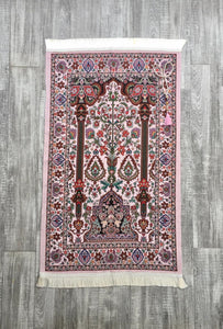 Prayer Mat | Ultra Lux Chenille Prayer Rug | Woven Sajdah | Musalla | Janamaz | Unique Islamic Gift | Pink Ethnic Prayer Mat