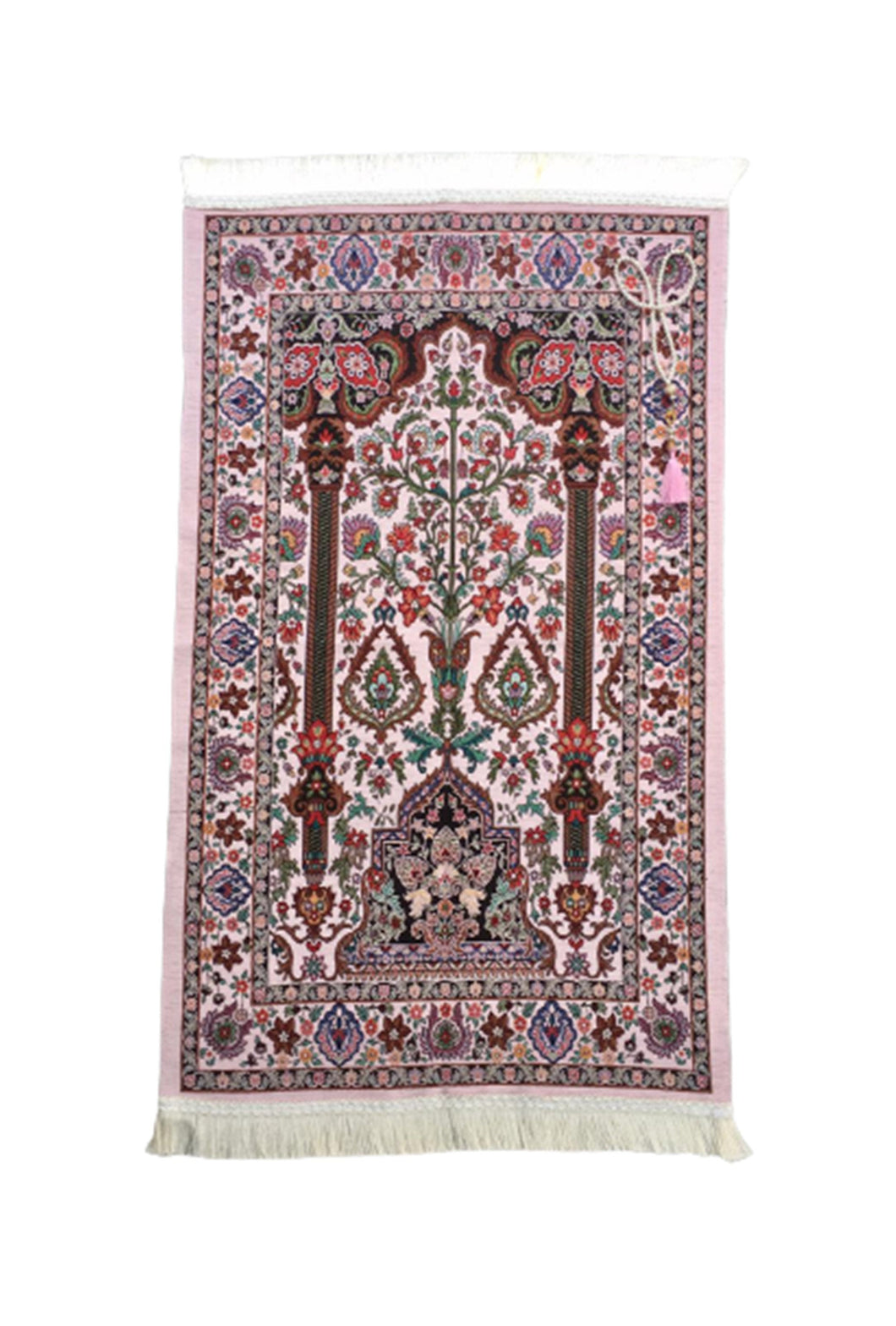Prayer Mat | Ultra Lux Chenille Prayer Rug | Woven Sajdah | Musalla | Janamaz | Unique Islamic Gift | Pink Ethnic Prayer Mat
