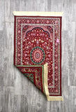 Red Flowers of Anatolia Sejadah | Lux Prayer Mat | Prayer Rug | Janamaz | Elegant | High Quality | Luxury - A Unique Islamic Gift