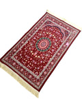Red Flowers of Anatolia Sejadah | Lux Prayer Mat | Prayer Rug | Janamaz | Elegant | High Quality | Luxury - A Unique Islamic Gift