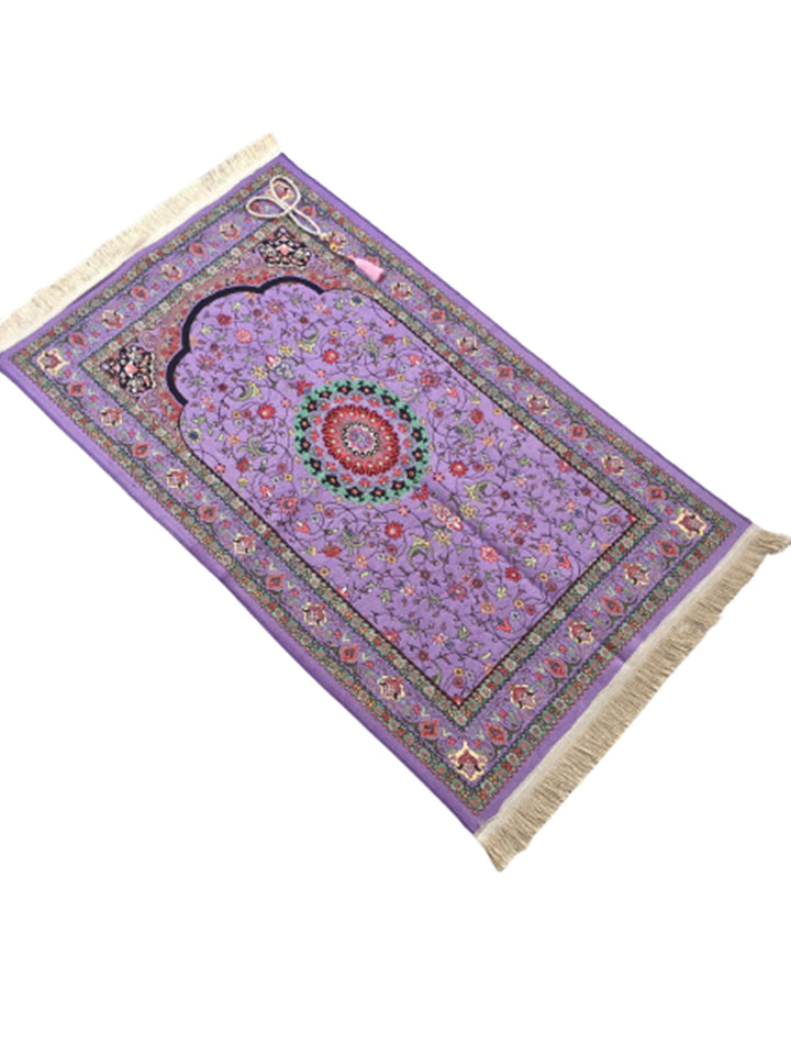 Purple Flowers of Anatolia Sejadah | Lux Prayer Mat | Prayer Rug | Janamaz | Elegant | High Quality | Luxury - A Unique Islamic Gift