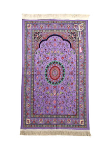 Purple Flowers of Anatolia Sejadah | Lux Prayer Mat | Prayer Rug | Janamaz | Elegant | High Quality | Luxury - A Unique Islamic Gift