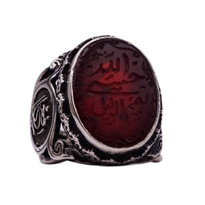 Aqeeq Stone Silver Ring | Sterling Silver Rings | Mens Statement Ring | Handmade Ring | Agate Stone Ring | Islamic Gifts | Gift for Him
