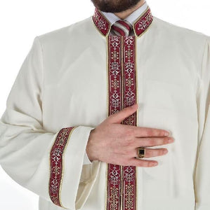 Efsar Muslim Long Kurta XS, S, M, L, XL, XXL  Islamic Mens Wear, Bordured Thobe, Galabiyya, Jubbah, islamic wear, Muslim Tunic, Cubbe